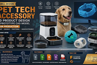 design 3d product pet tech accessory prototype cad model for production