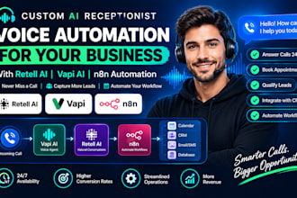 build custom ai receptionist voice automation with retell vapi ai n8n automation