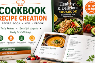 cookbook design recipe writing recipe book formatting ebook for amazon KDP ready
