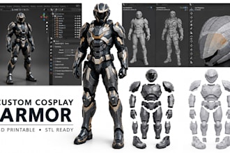 create custom cosplay armor, 3d printable armor and armor stl files