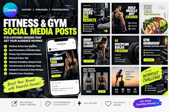 create eye catching canva fitness and gym social media posts