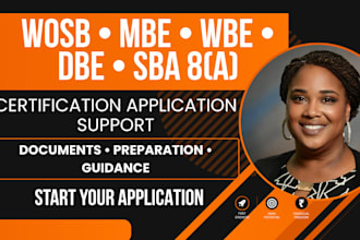help with wosb mbe wbe dbe and sba 8a certification
