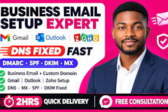 setup fix business email custom domain gmail outlook zoho dns mx spf dkim dmarc