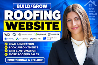 build wix roofing website, jobber crm, calendly booking, google ads, gohighlevel