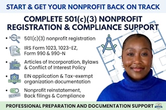 do 501c3 non profit registration, ein bylaws, irs form 1023, reinstate nonprofit