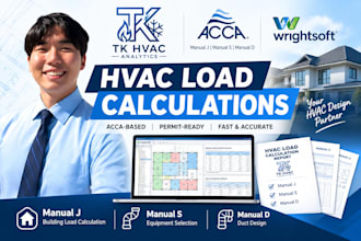 provide acca manual j, s and d hvac load calculations