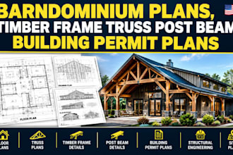 create barndominium plans timber frame truss post beam building permit plans