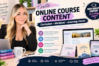 create online course content curriculum workbook and elearning course