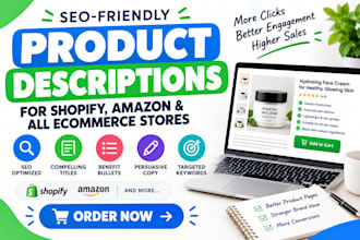 write SEO product descriptions for shopify amazon and ecommerce