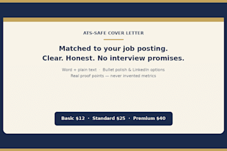 write an ats safe cover letter matched to your job posting