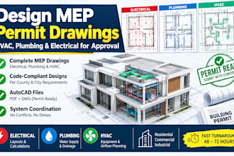 design mep permit drawings hvac plumbing and electrical for approval