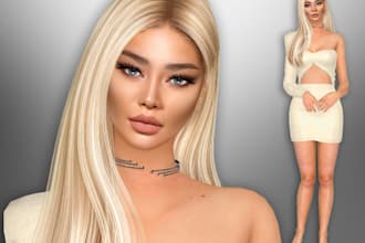 make sims 4 avatar and character model with sims 4 outfit using cc and mod