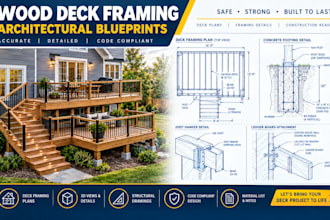 structural deck framing plan patio construction blueprint woodwork detail permit