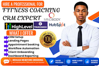 setup fitness coaching CRM gohighlevel trainerize truecoach mindbody hubspot