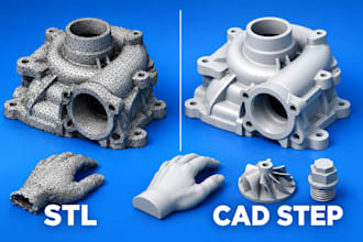 convert stl to step cad model and repair stl iges 3d files