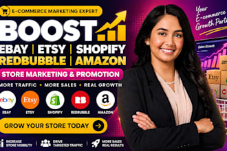 boost ebay etsy shopify redbubble amazon store marketing promotion sales traffic