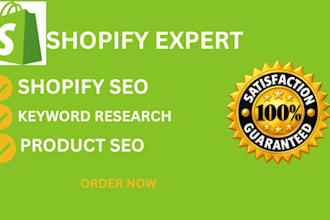 do shopify SEO optimization, keyword research and product