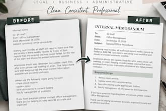 personally format and proofread legal and business documents