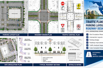 design florida traffic plans parking layouts roadway civil engineering drawing
