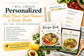 personalized meal plans, food planners, and recipe books