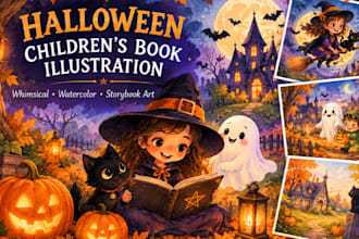 create whimsical watercolor children book illustrations