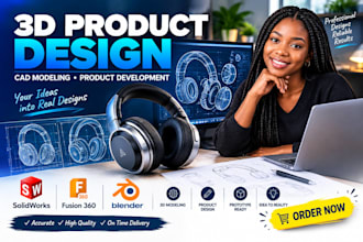 create 3d cad product design and professional product modeling