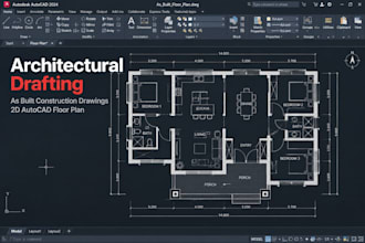 do architectural drafting, as built construction drawing 2d autocad floor plan