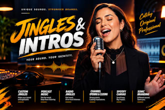create a catchy jingle, podcast intro, radio jingle and youtube intro music