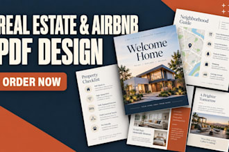 design real estate lead magnet pdf or airbnb welcome book in canva