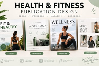 design minimalist ebook lookbook workbook and magazine for health and fitness