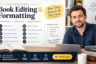book editing and formatting, christian book, manuscript formatting, proofreading