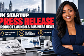uk press release writing startup product launch business news media distribution