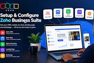 setup zoho crm, zoho sites, zoho commerce, zoho landing page, backstage