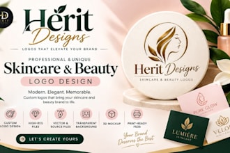 design skin care logo flyer poster banner marketing materials promotional video