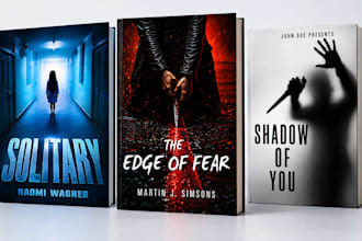 design thriller book cover, horror book cover, suspense and crime book cover