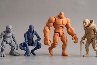 create custom articulated 3d character models printable stl flexi toys figures