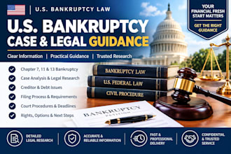 review your US bankruptcy case and provide legal guidance