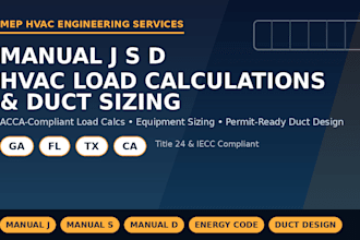 ga fl tx ca manual j s d hvac mep load calculations duct sizing