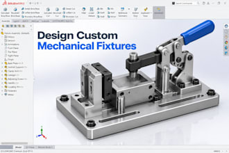 design custom mechanical fixtures, brackets solidworks fusion360 cad assemblies