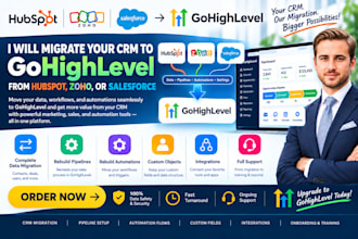 migrate your CRM to gohighlevel from hubspot, zoho, or salesforce