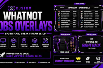 create whatnot obs overlay and sport card break stream setup