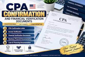 prepare CPA confirmation, financial verification documents