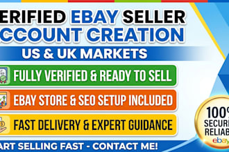 create full verified US UK ebay seller account ebay account creation ebay seo