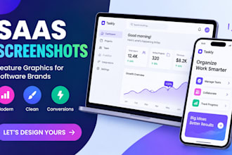 design saas screenshots feature graphics software visuals