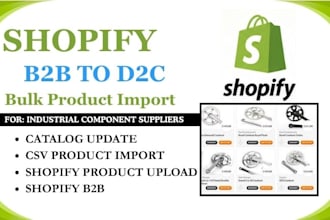 do shopify b2b to d2c CSV bulk product import industrial supplier catalog update
