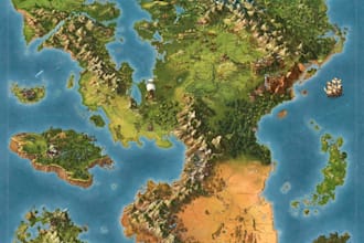 draw unique hand drawn map illustration site map