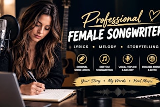 be your female songwriter for lyrics melody and topline