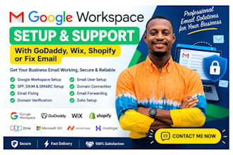 google workspace setup with godaddy,wix,shopify or fix email