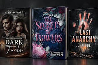 design dark romance book cover, fantasy book cover, mafia and horror book cover