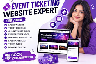 design event ticketing website with online booking and ticket sales